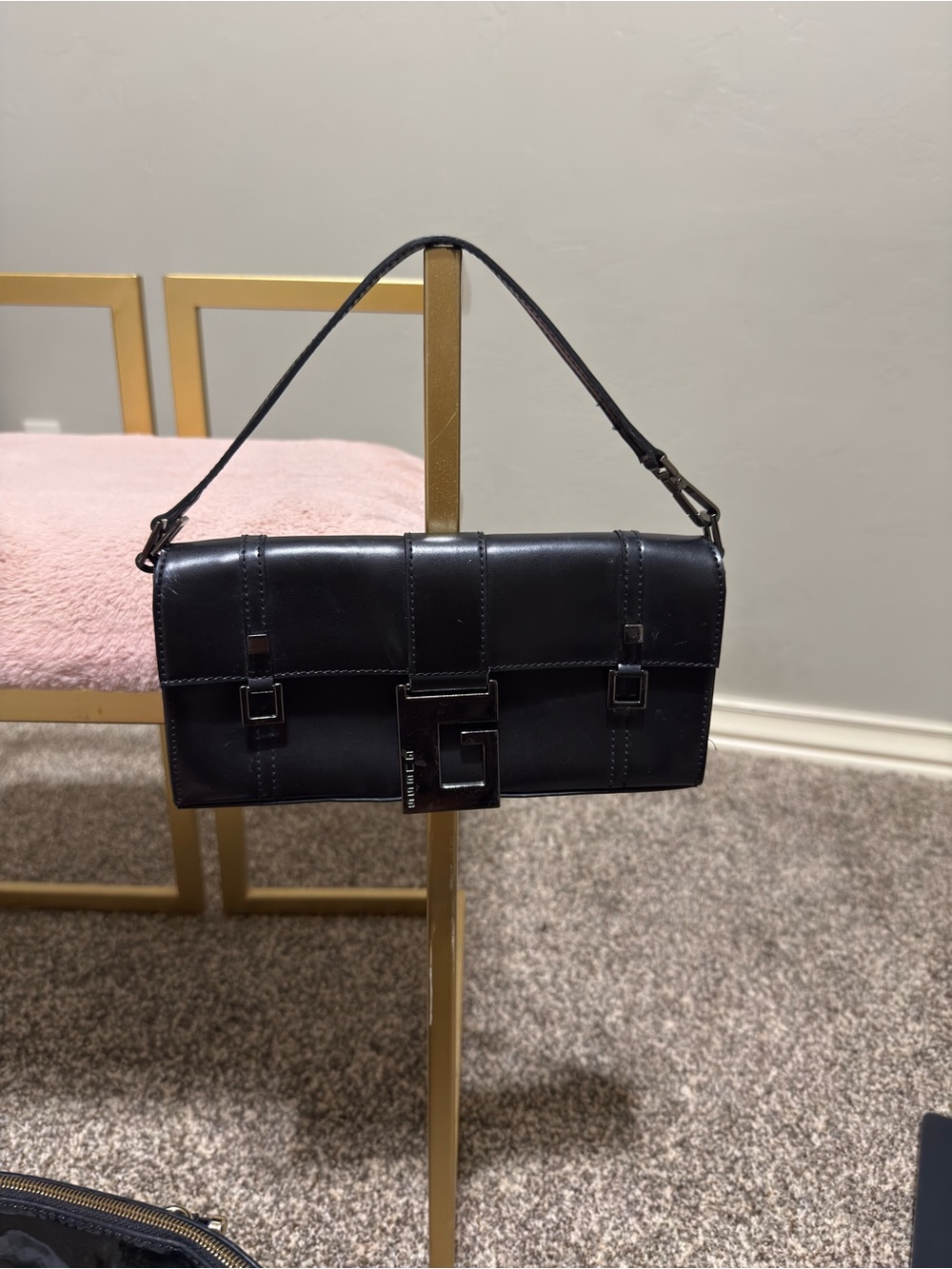 Y2K Guess Black Leather Mini Purse